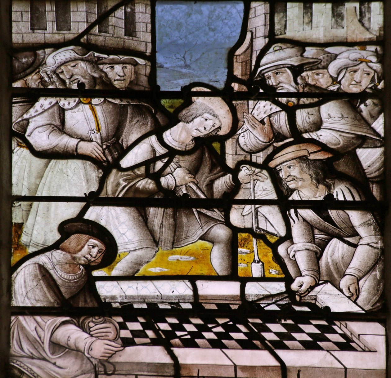 Janela retratando a lenda de Notre Dame de Lorette: Medindo a autenticidade da casa das Virgens de French School