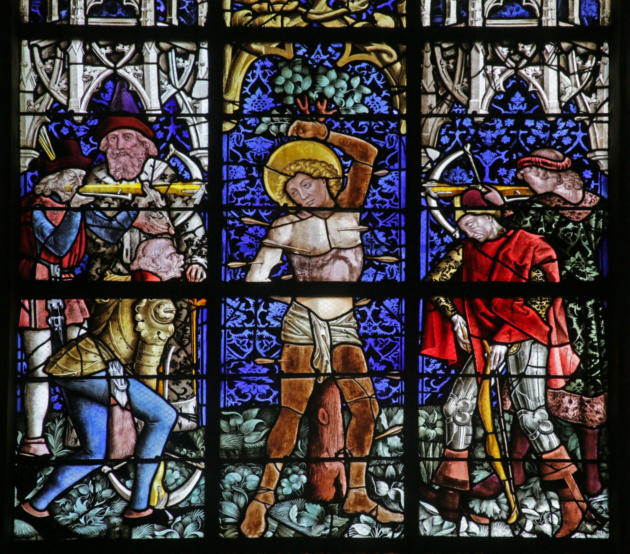 Janela retratando o martírio de São Sebastião de French School