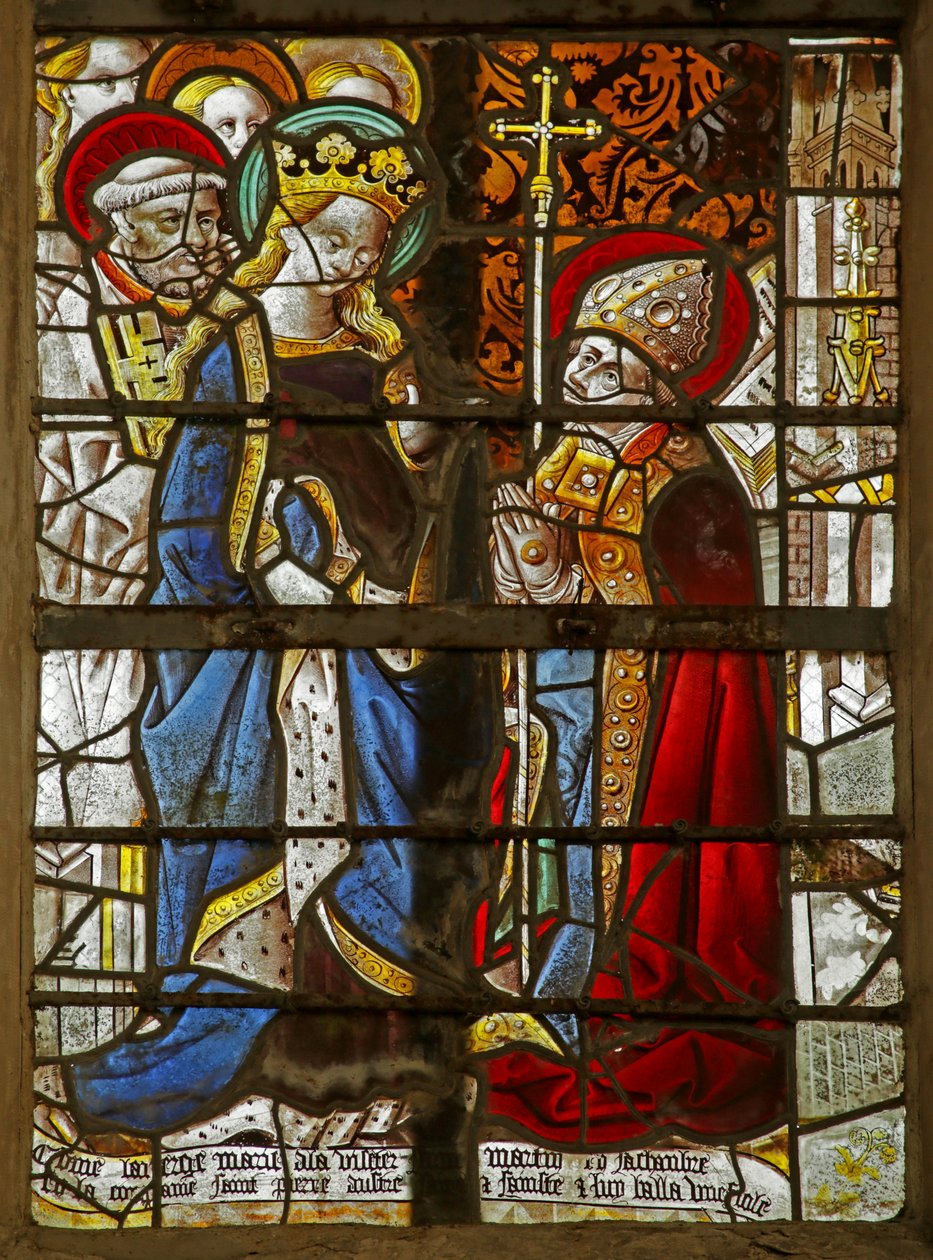 Janela retratando a Virgem Maria, aparecendo a St Martin de French School