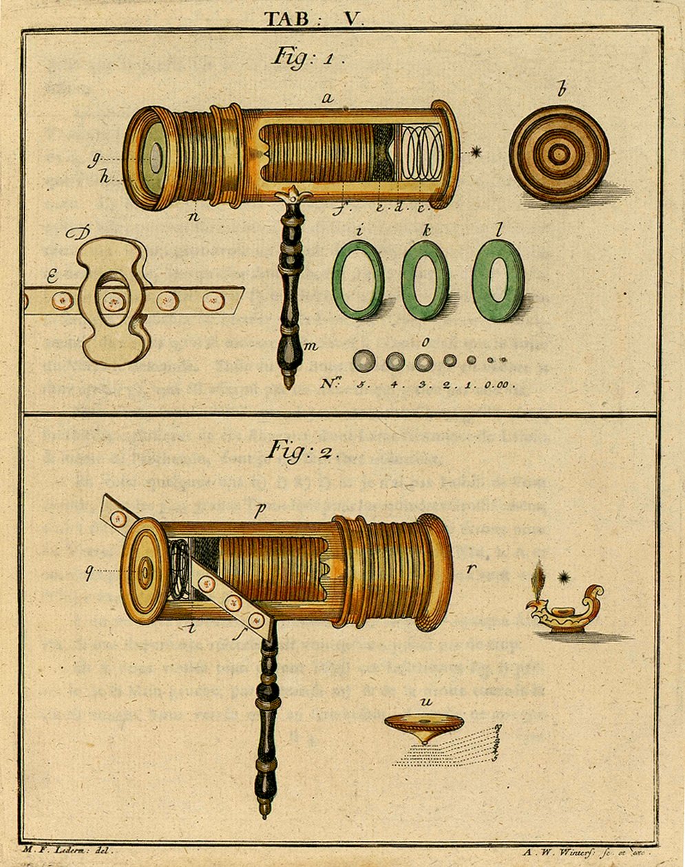 Mecânica de um microscópio óptico precoce, 1768 de German School