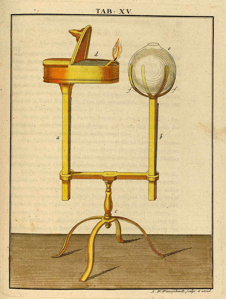 Mecânica de um microscópio óptico precoce, 1768 de German School