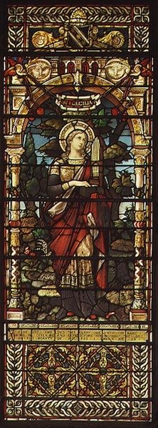 St. Cecilia, por Mayer and Co., empresa sediada em Munique, no Reino Unido, c.1885 (vitral) de German School