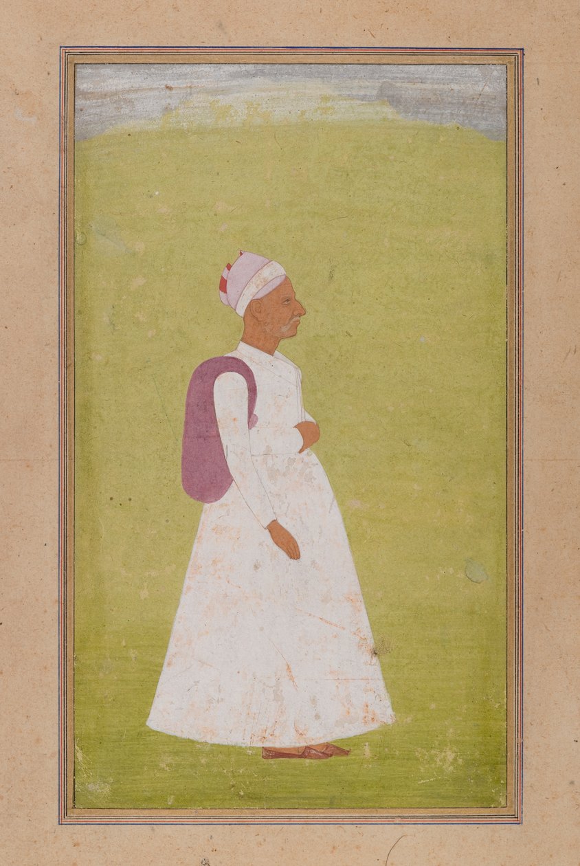 Um Velho, c.1730 (wc opaco no papel) de Indian School