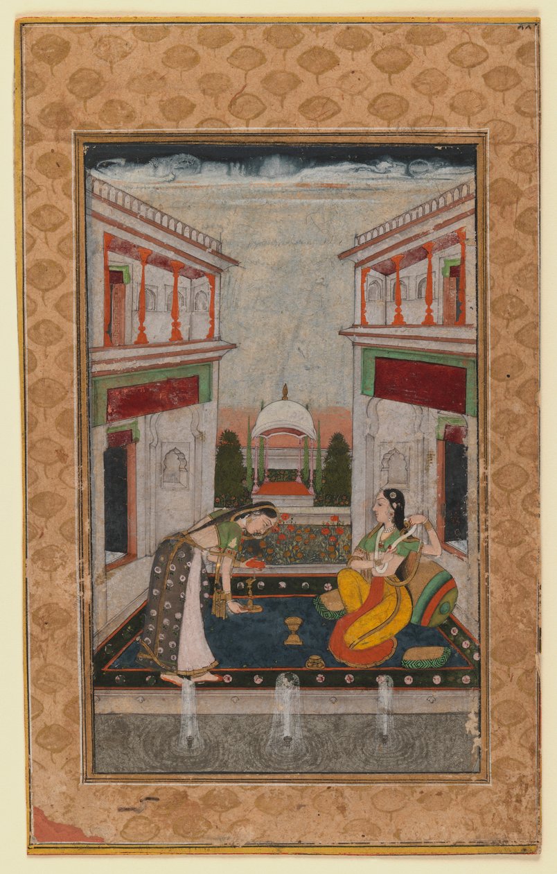 Syam Kalyan Ragini, c.1740-1750 (wc opaca no papel) de Indian School