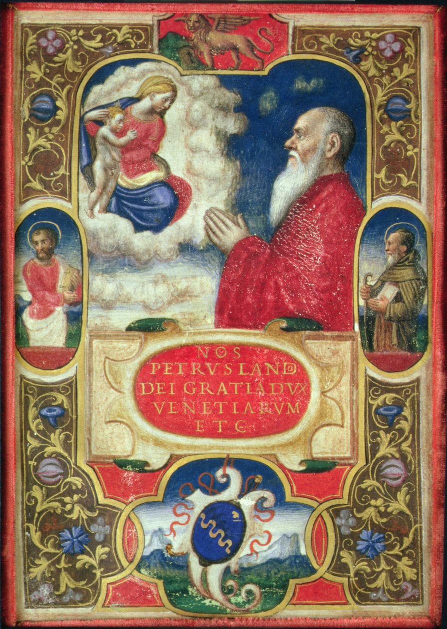 Antonio Marcello rezando para a Virgem Maria, c.1540 de Italian School