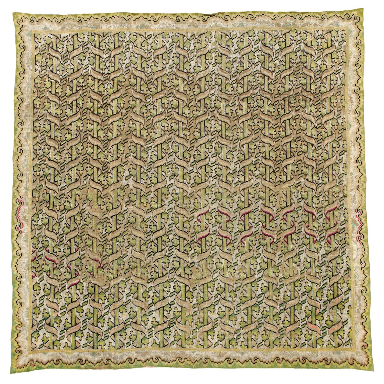 Painel de costura de seda Bargello (sedas sobre tela) de Italian School
