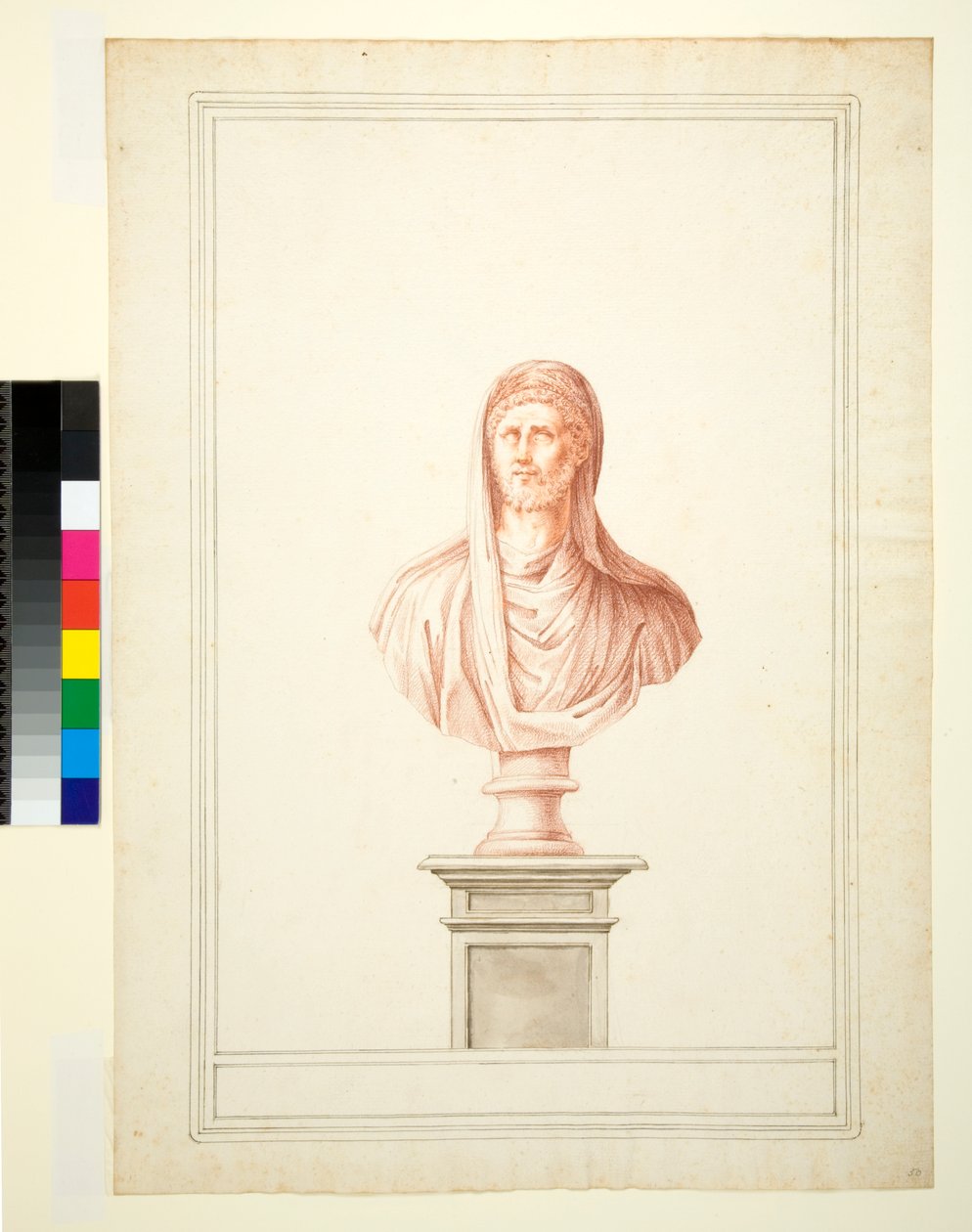 Busto, 1700-1750 (giz vermelho) de Italian School