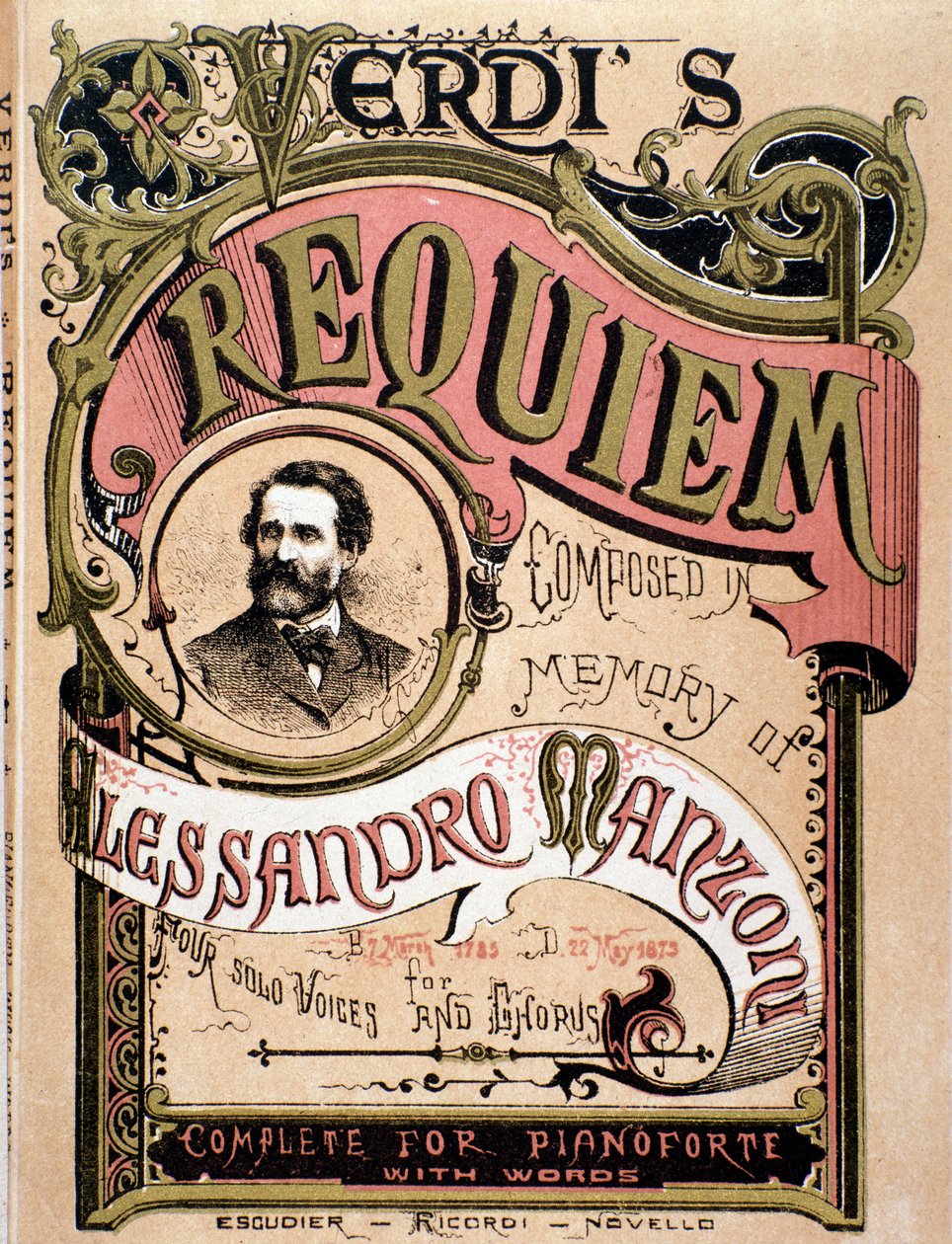 Frontispício de Verdis Requiem, 1874 de Italian School