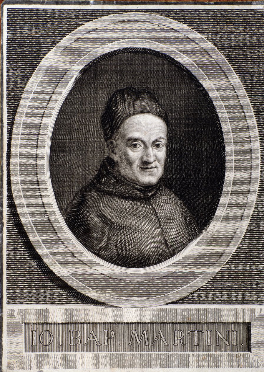 Retrato de Giovanni Battista Martini (1706-1784) compositor italiano e teórico da música de Italian School