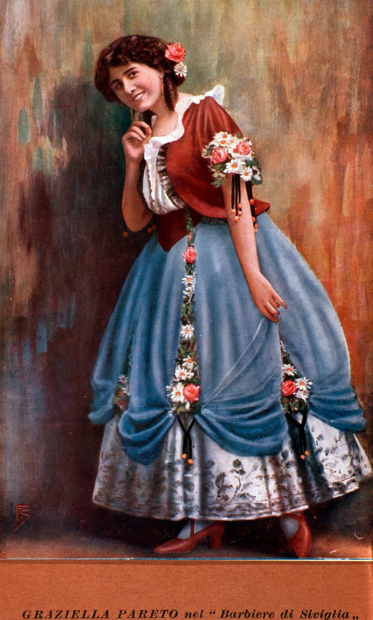 Retrato da cantora espanhola Graziella Pareto em The Barber of Seville, de Gioachino Rossini de Italian School
