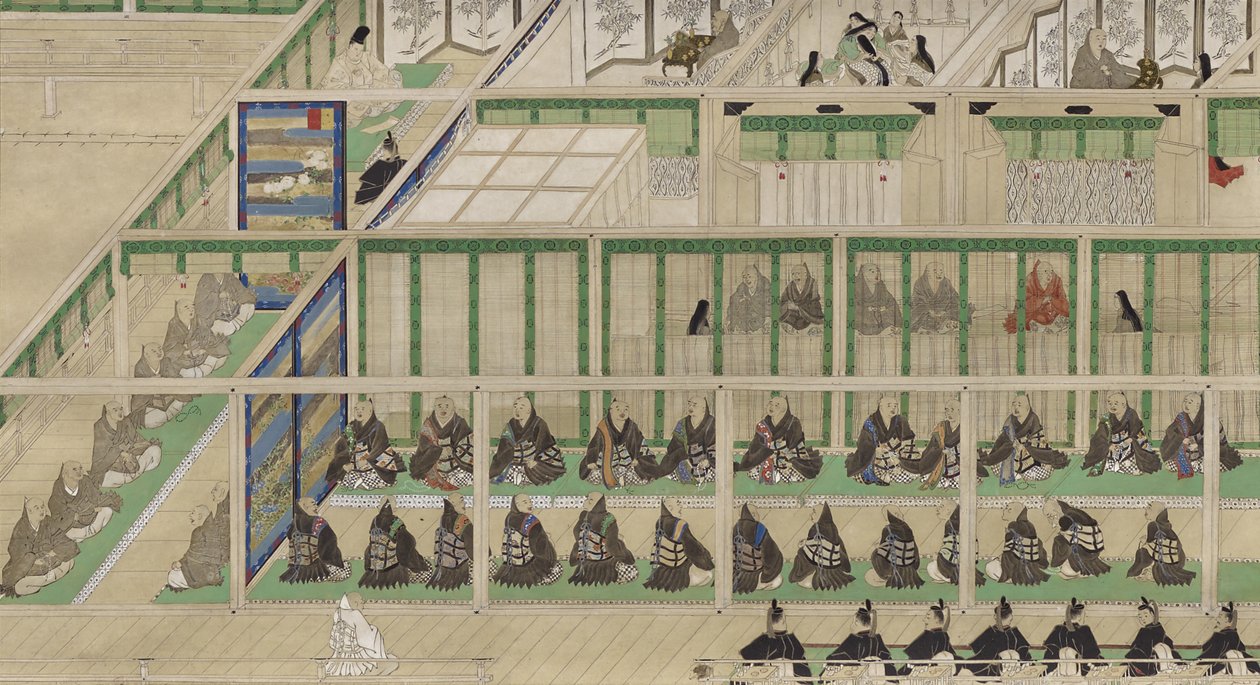 The Imperial Lying-In, 1804 (tinta e cor no papel) de Japanese School