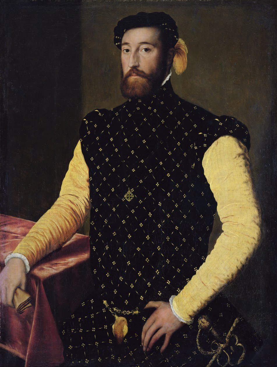 Homem vestindo a cruz da Ordem de Alcântara, c.1550-5 de Spanish School