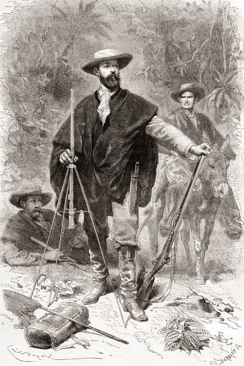 Édouard François André durante sua expedição de botanização no sopé dos Andes em 1875-76 de Spanish School