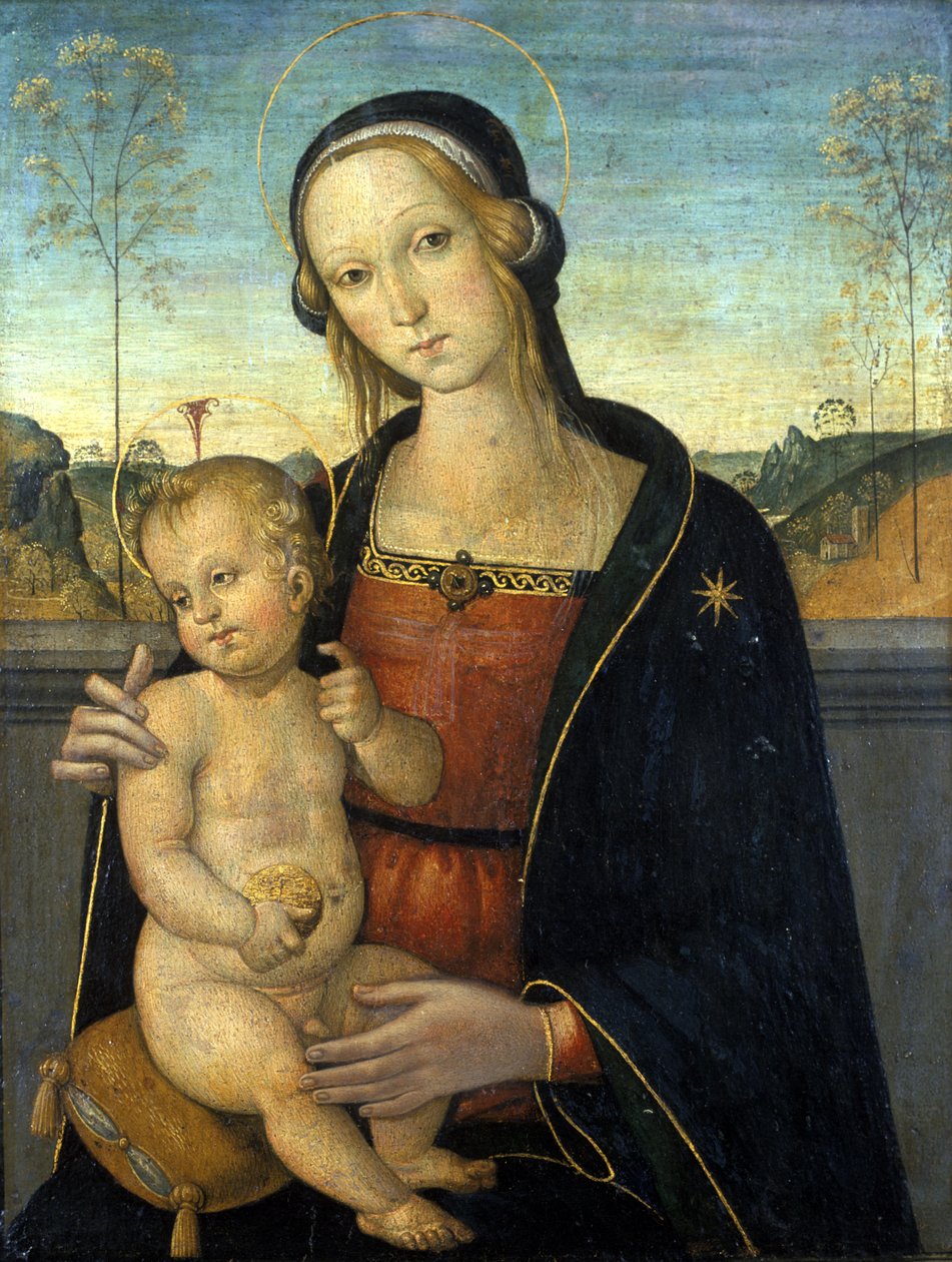 Madonna and Child, c.1500 (têmpera sobre madeira) de Tiberio dAssisi