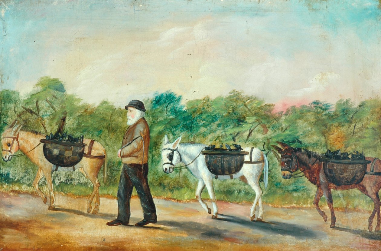 Transporte de Carvão para o Vale de Shibden, 1880 (pintura a óleo) de Unknown
