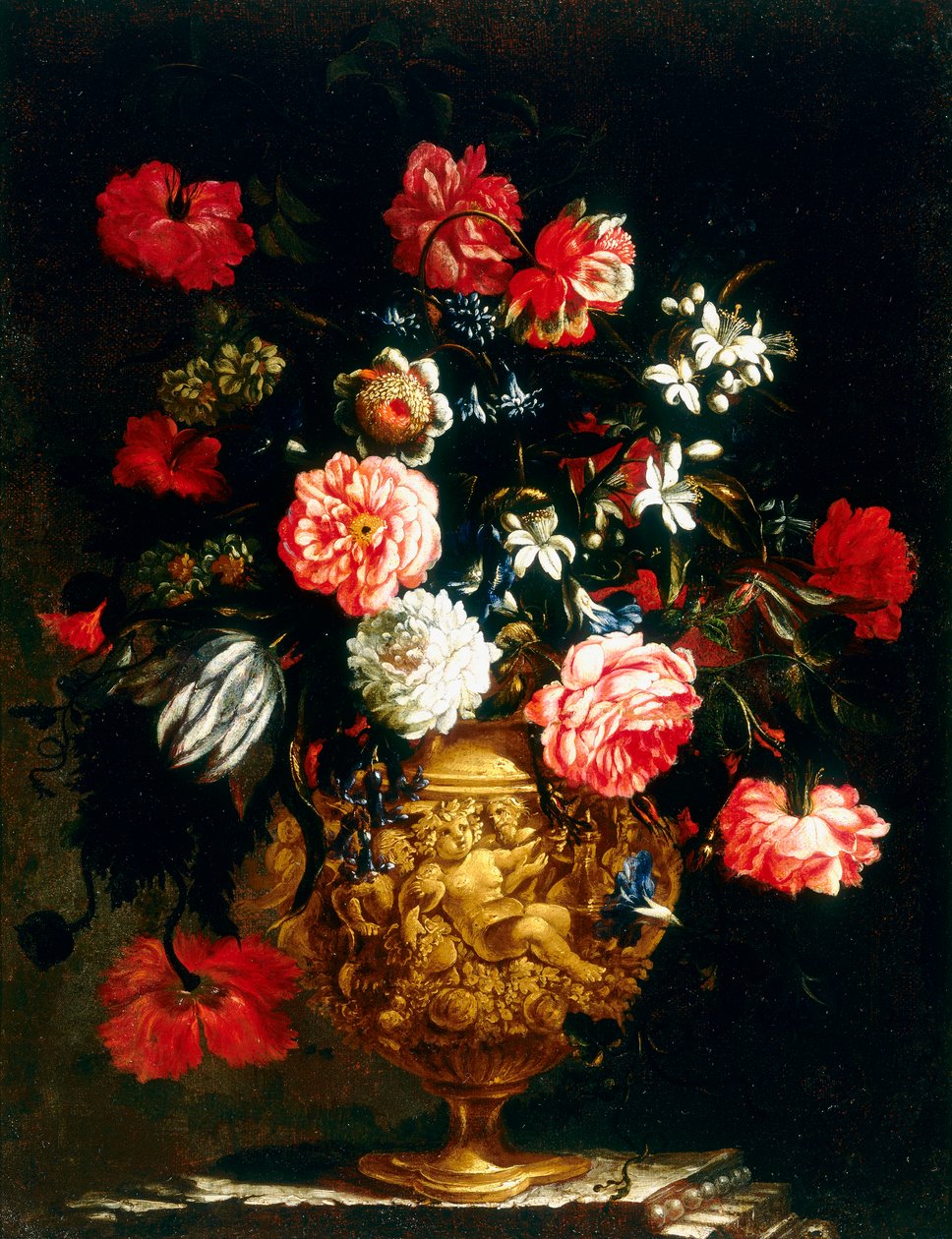Vaso em relevo com flores, por um pintor anônimo de Unknown