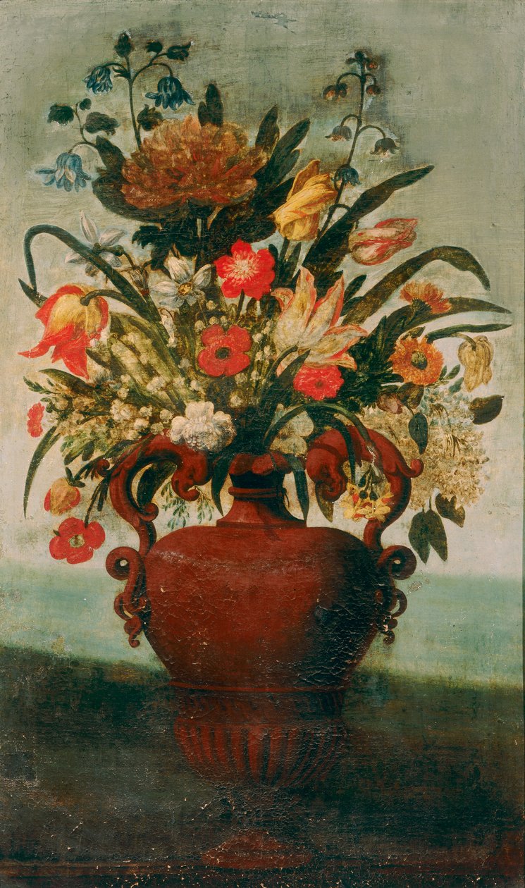 Vaso com flores de Unknown