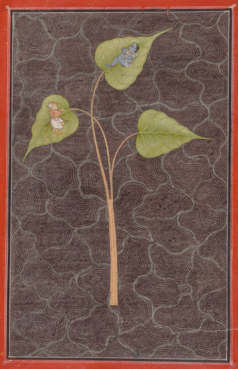 Markandeya observando Krishna no oceano cósmico de Löscher and Petsch
