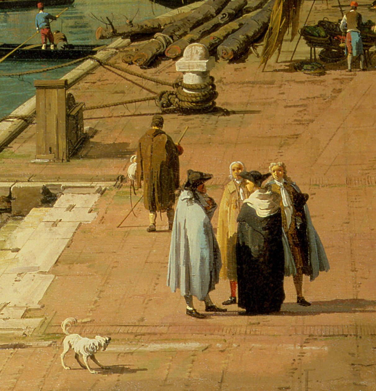 O Riva degli Schiavoni, olhando para o oeste (detalhe de 134746) de Giovanni Antonio Canal