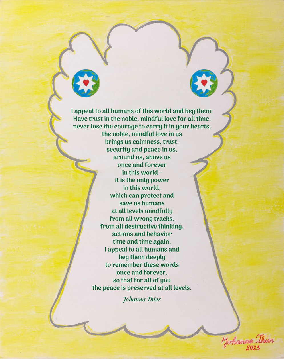 O anjo salvador para a paz no mundo de Johanna Thier