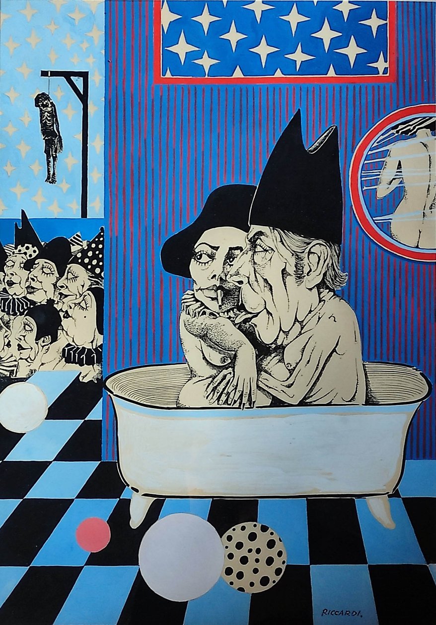 G. C. Riccardi, Sem título, c. 1972-1976, tinta sobre papel, 40x50, Itália. de Gian Carlo Riccardi