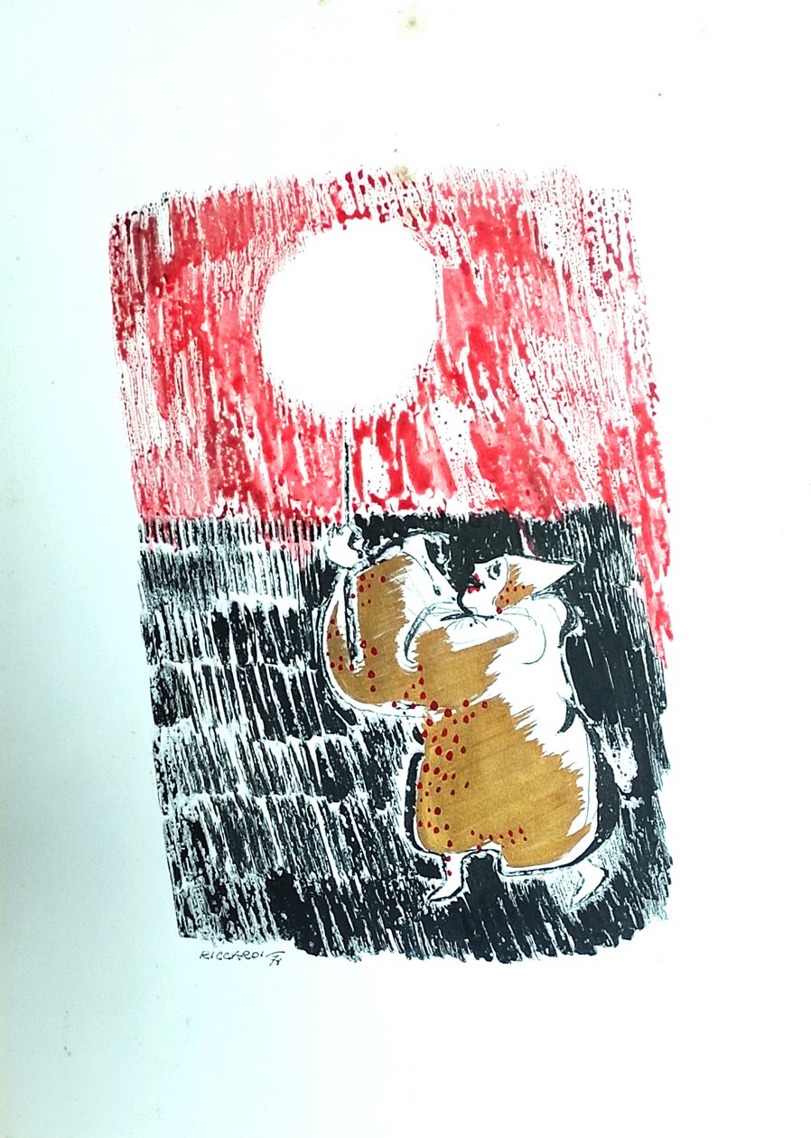 G. C. Riccardi, Sem título, 1974, Tinte auf Papier, 32x46, Itália. de Gian Carlo Riccardi