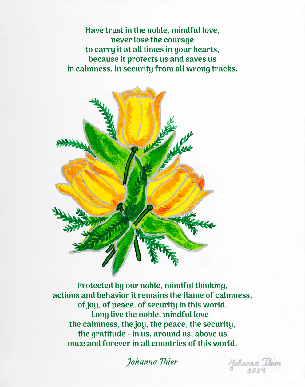 O ramo de tulipas de Rosental para a calma, a alegria, a paz, a segurança e a gratidão de Johanna Thier