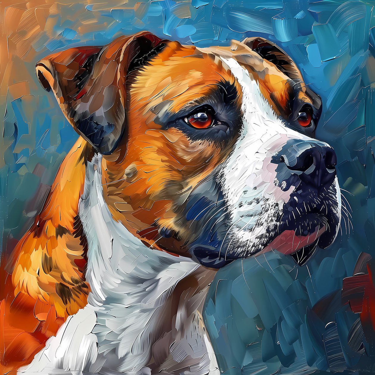 Pintura de cão boxer , Posters em tela, Impressões murais online de F. Abderrahim