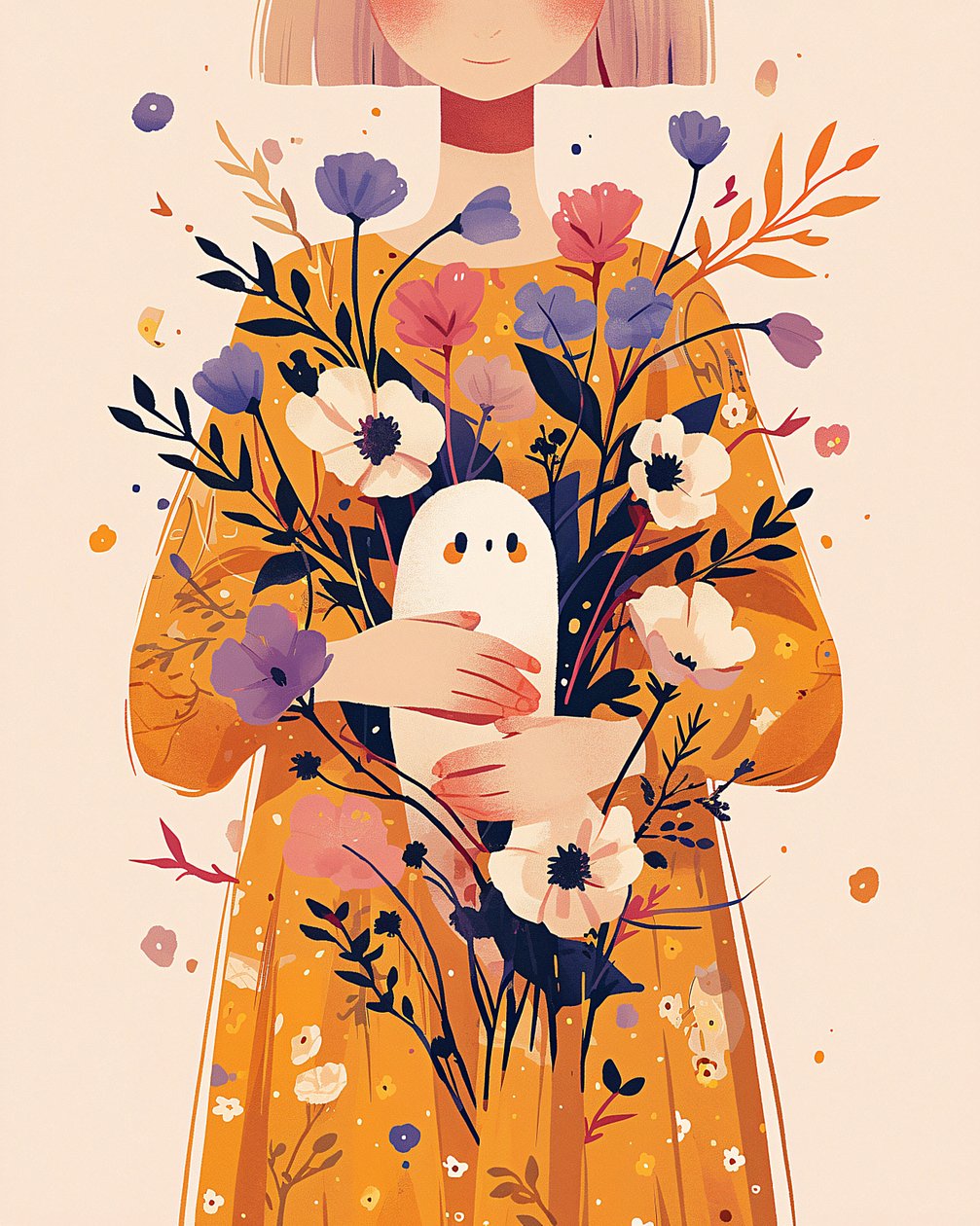 Decoração de parede interior floral elegante com impressões de Arte Minimalista de Flores de F. Abderrahim