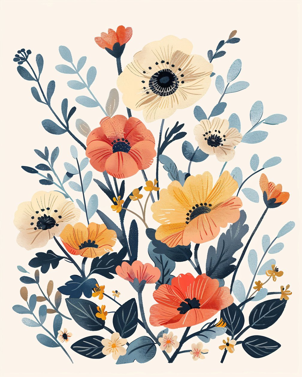 Flores Boho para o berçário Impressões de arte mural botânica a pedido de F. Abderrahim