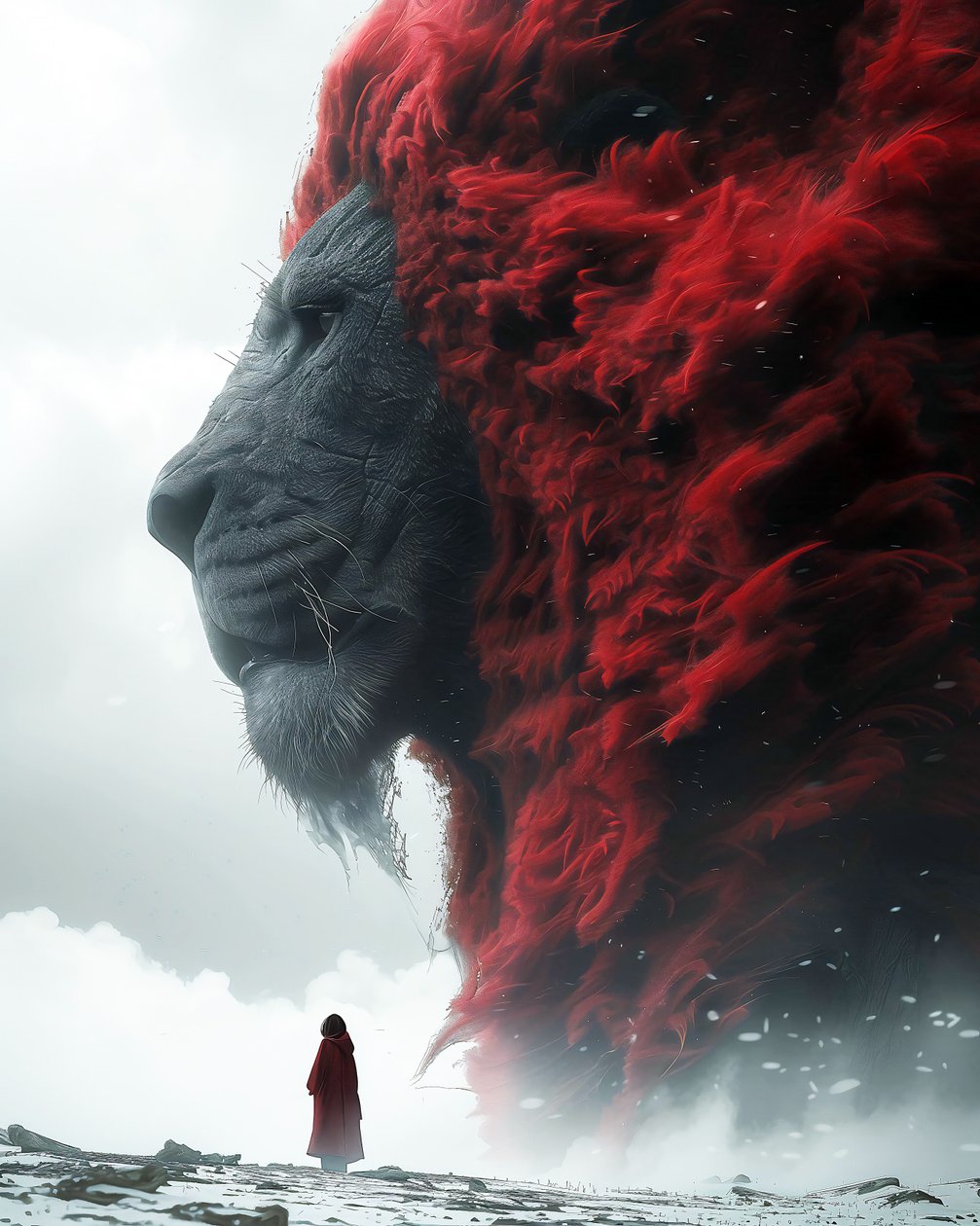 Lion  Man : design fantástico de cartaz para impressões de arte de parede de F. Abderrahim