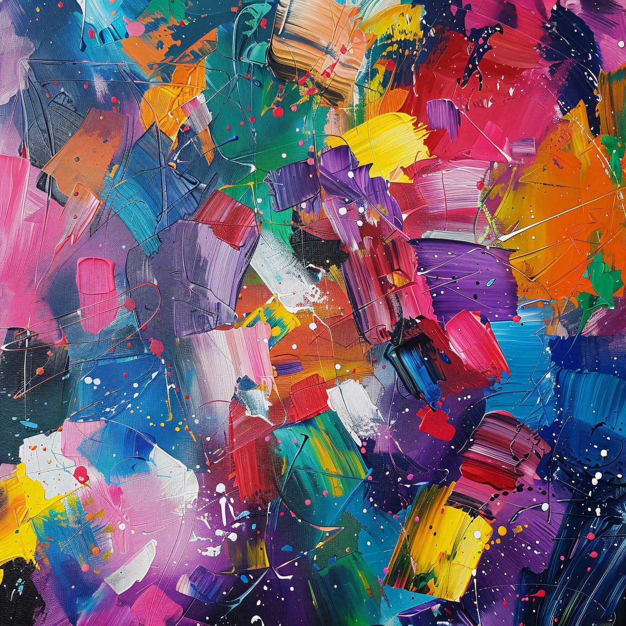Decoração de parede para gravuras : Pintura moderna de abstração de F. Abderrahim