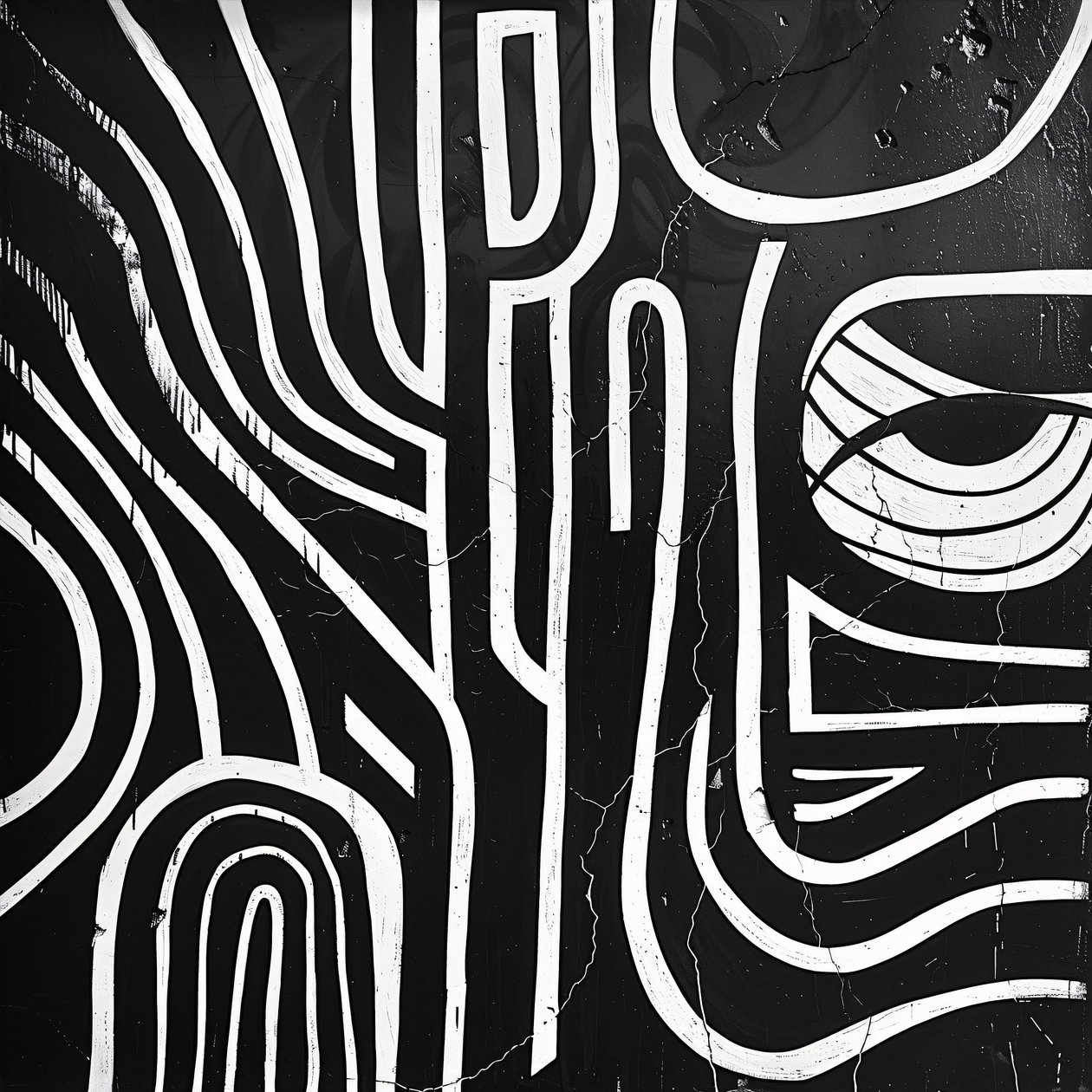 Tela e mural de parede: desenho de riscas brancas do padrão da cultura salvadorenha de F. Abderrahim