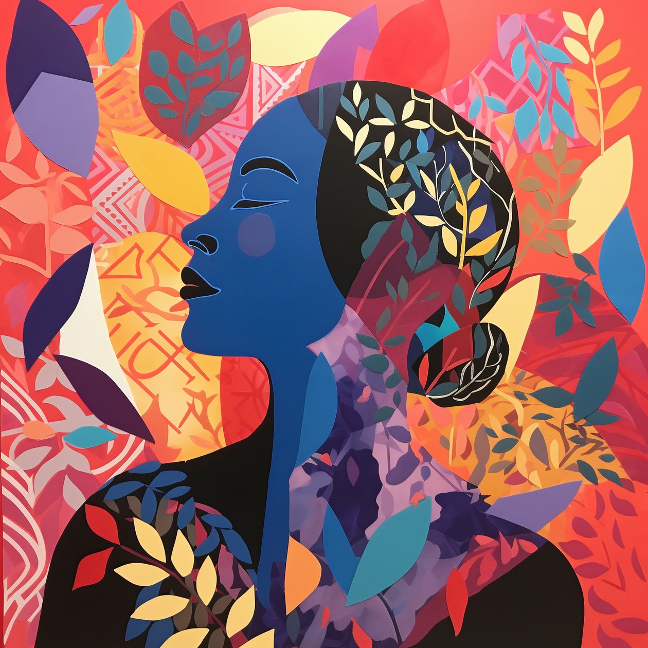Arte de colagem estilo Henri Matisse para venda decoração de parede, impressões de arte em tela de F. Abderrahim