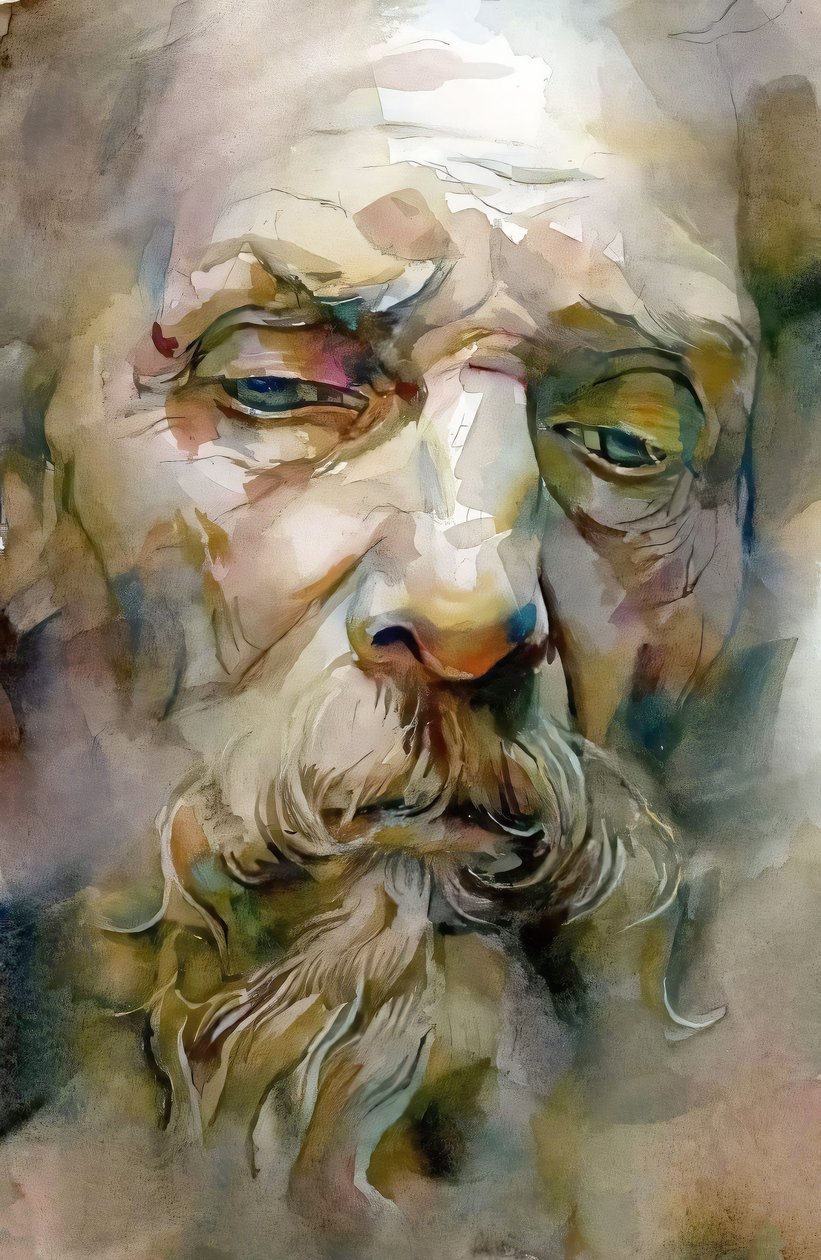 Velho sábio com barba branca | parede online Impressões artísticas Retratos para venda de F. Abderrahim