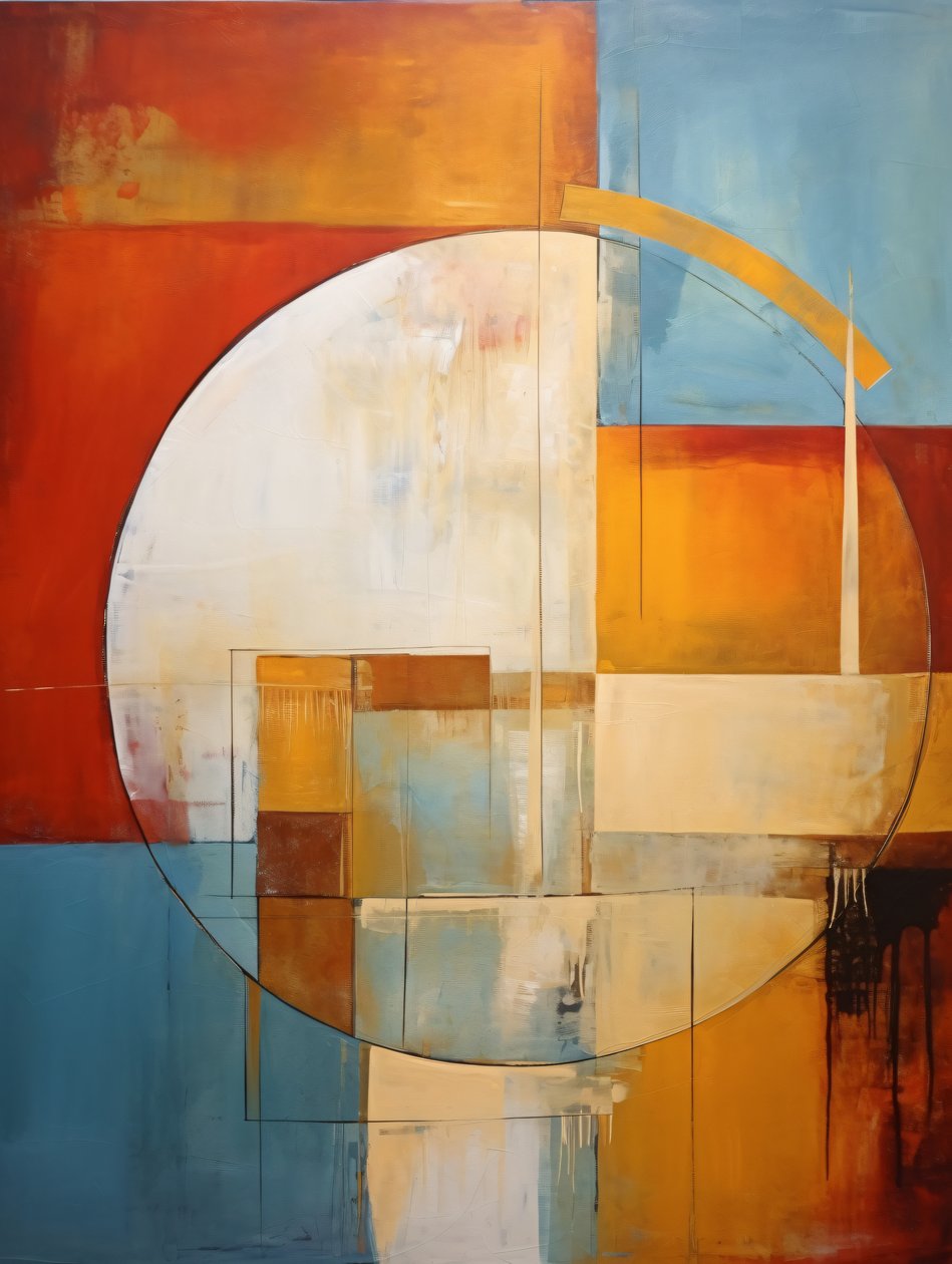 Formas circulares, pintura abstrata para decoração de parede de sala de estar, impressões de arte de F. Abderrahim