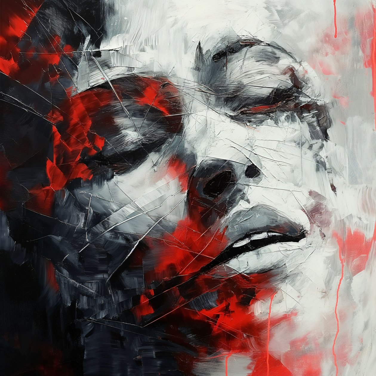 Pintura sobre dor e sofrimento, Decoração de parede barata para venda de F. Abderrahim