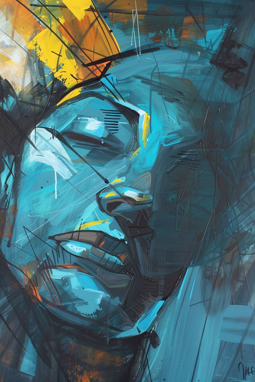 rosto de mulher abstrato, decoração de parede para sala de estar de F. Abderrahim