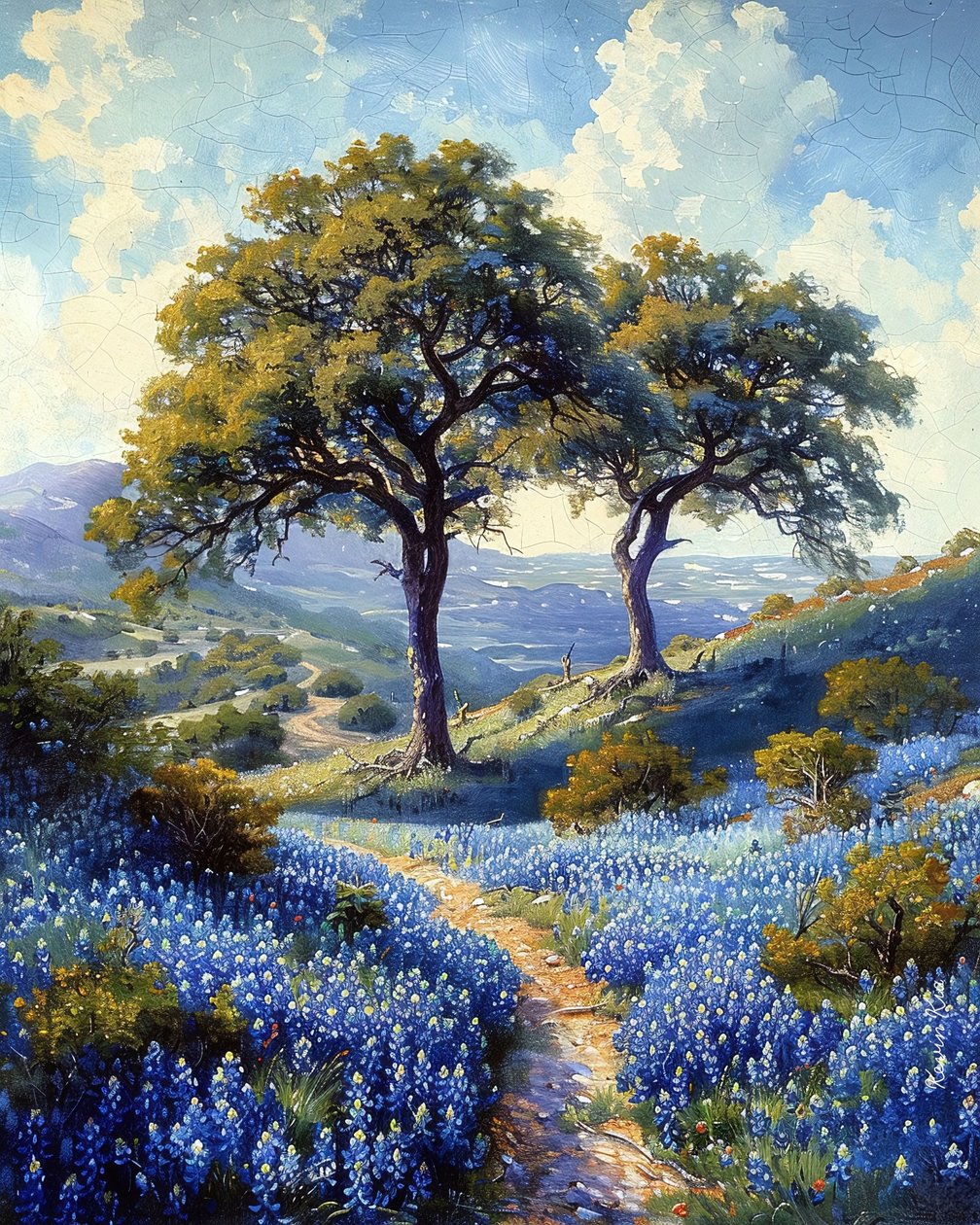 Um caminho numa paisagem ladeada de flores de lavanda, Impressões personalizadas em tela de F. Abderrahim
