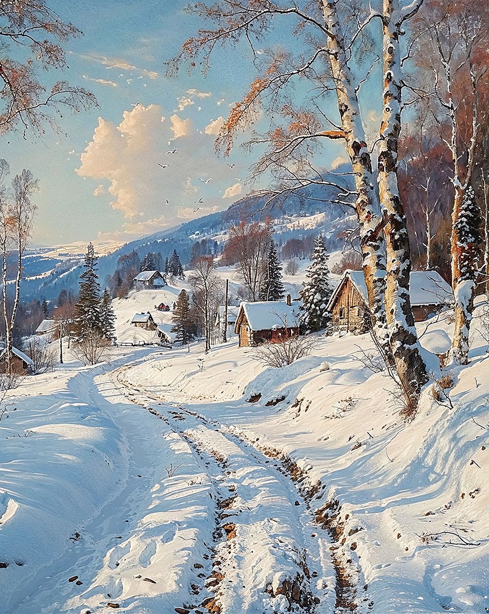 Paisagem com neve Decoração de parede para quarto de F. Abderrahim