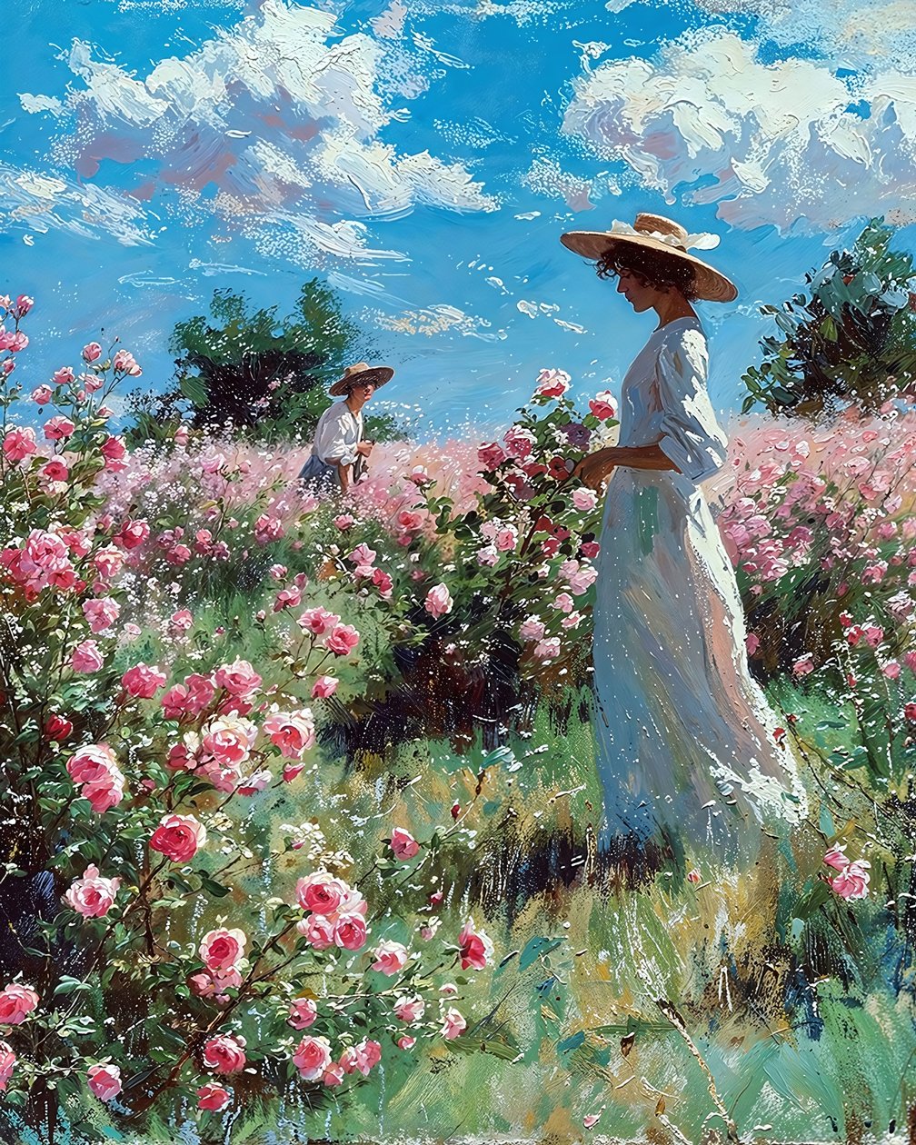 Bela paisagem com prados floridos, decoração de parede para qualquer divisão de F. Abderrahim