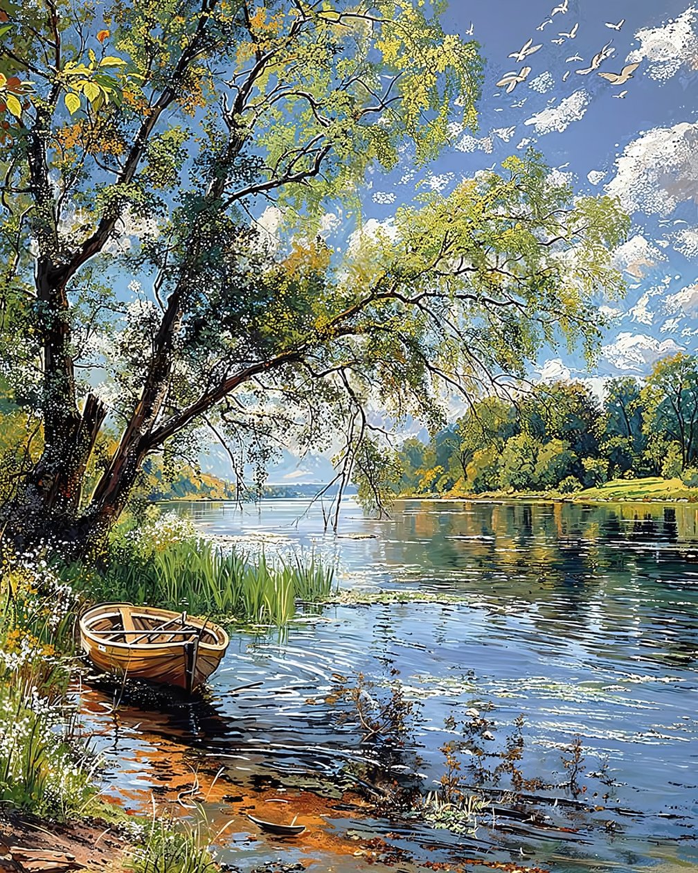Paisagem bonita com prados iluminados pelo sol, ideias de decoração de parede moderna de F. Abderrahim