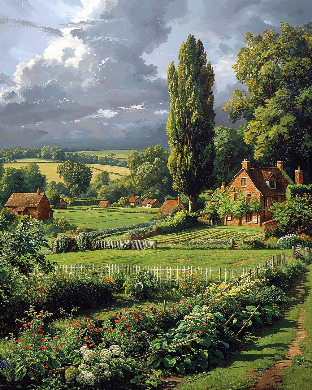 Paisagem rural panorâmica na primavera, Decorações de parede para qualquer divisão de F. Abderrahim