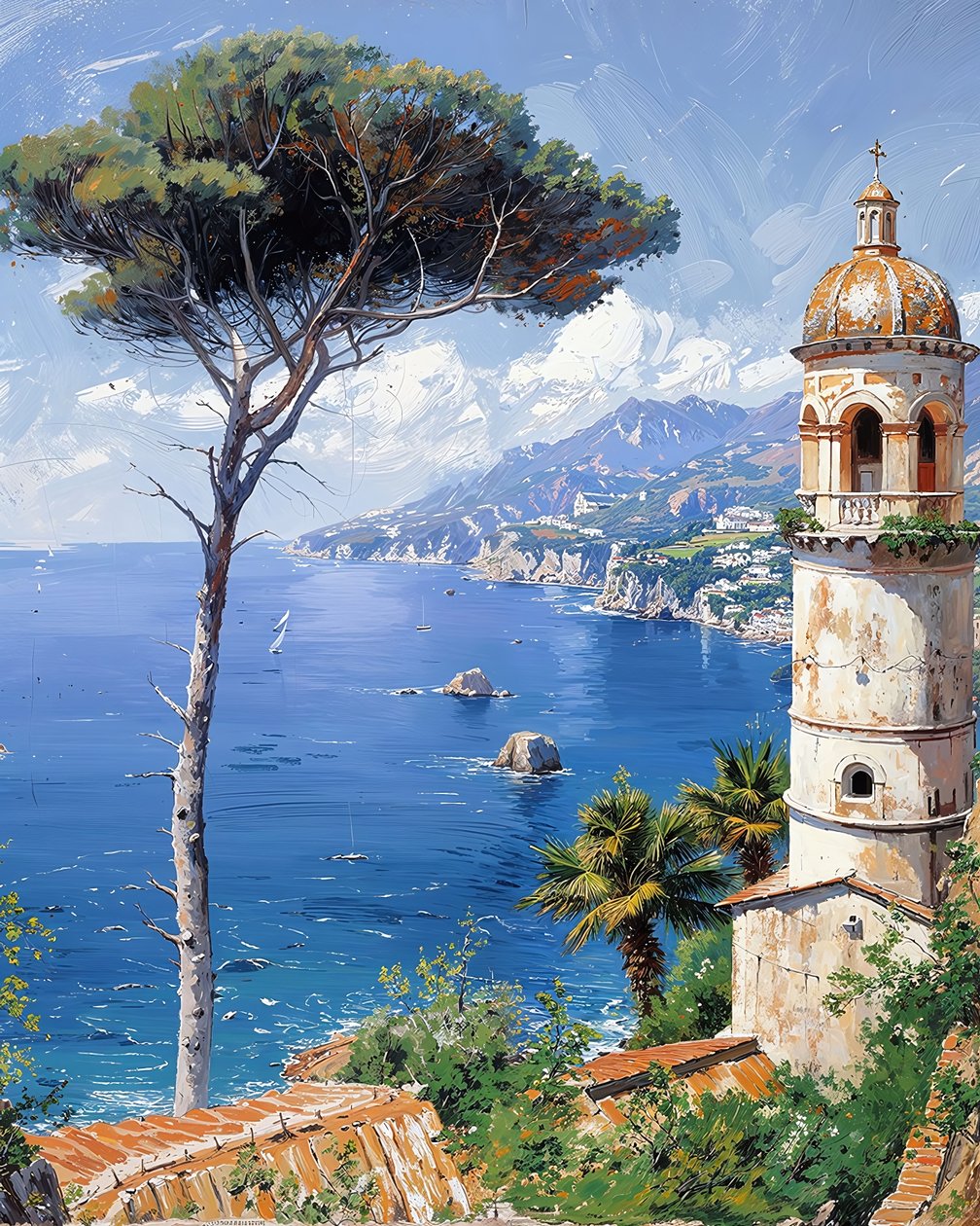 Paisagem com um farol, decoração de parede para venda de F. Abderrahim