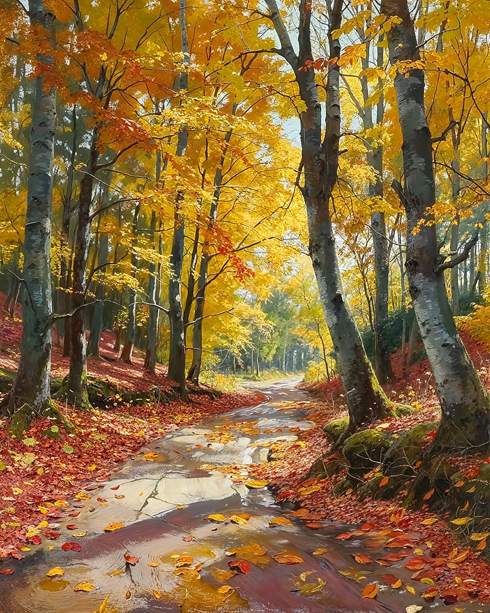 Paisagem com sequóias altas, decoração de parede para o quarto de F. Abderrahim