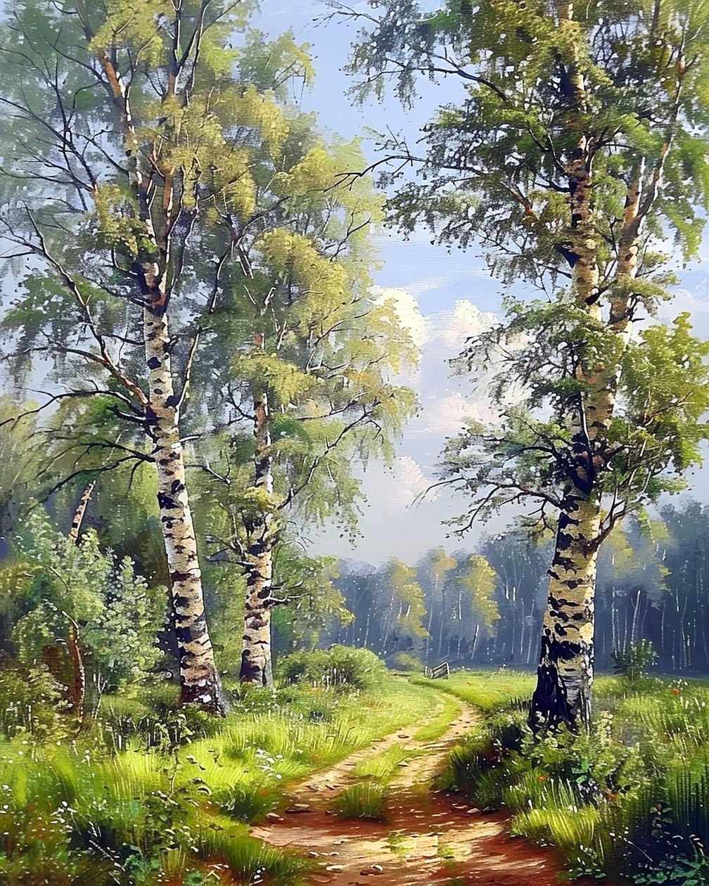 Paisagem com floresta encantada, decoração de parede para sala de estar de F. Abderrahim