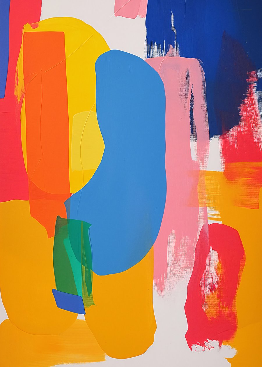 Pintura de cor feliz estilo minimalista para crianças, tela e decoração de parede de F. Abderrahim
