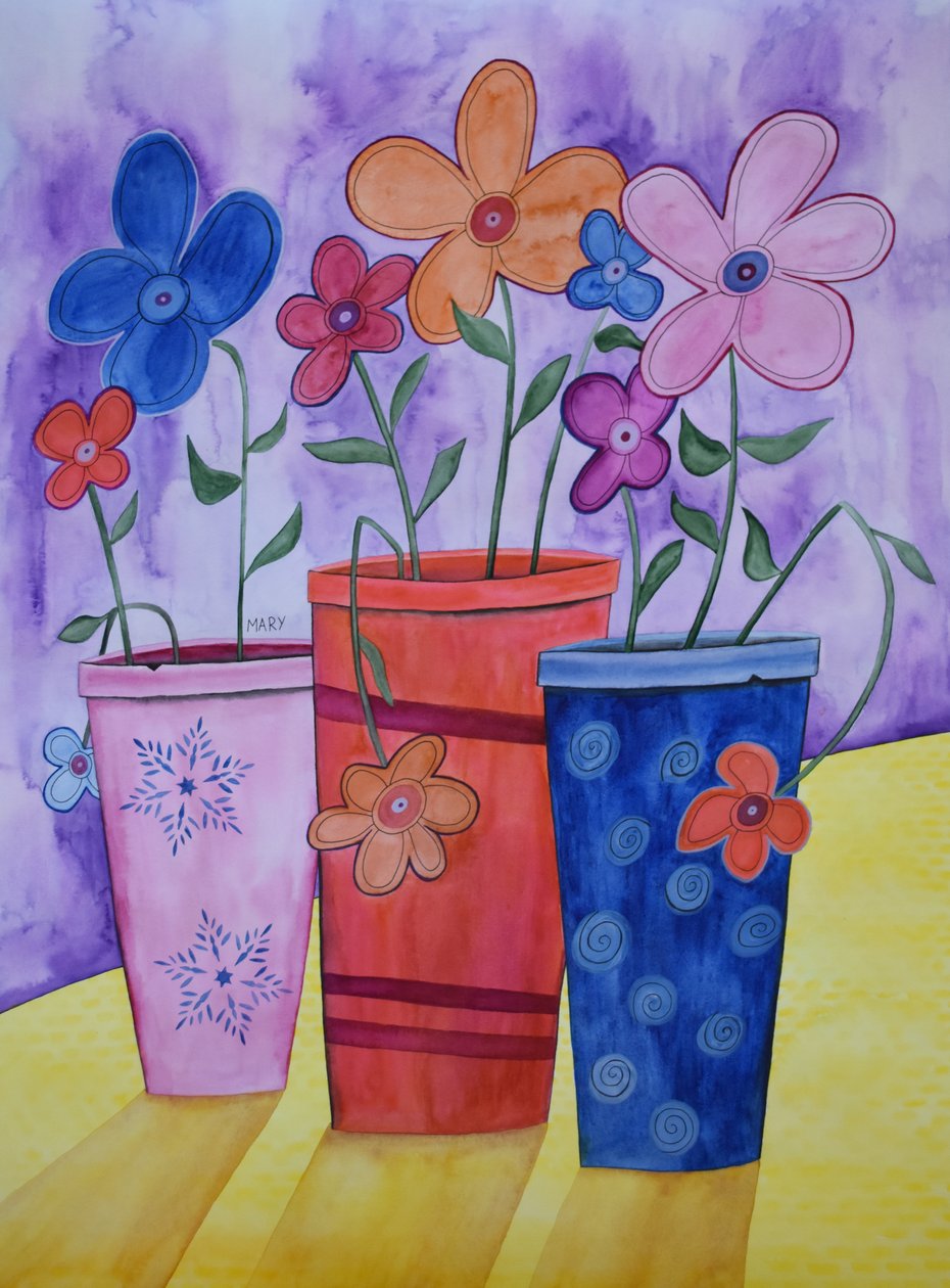 Vasos de flores de Marys Watercolors