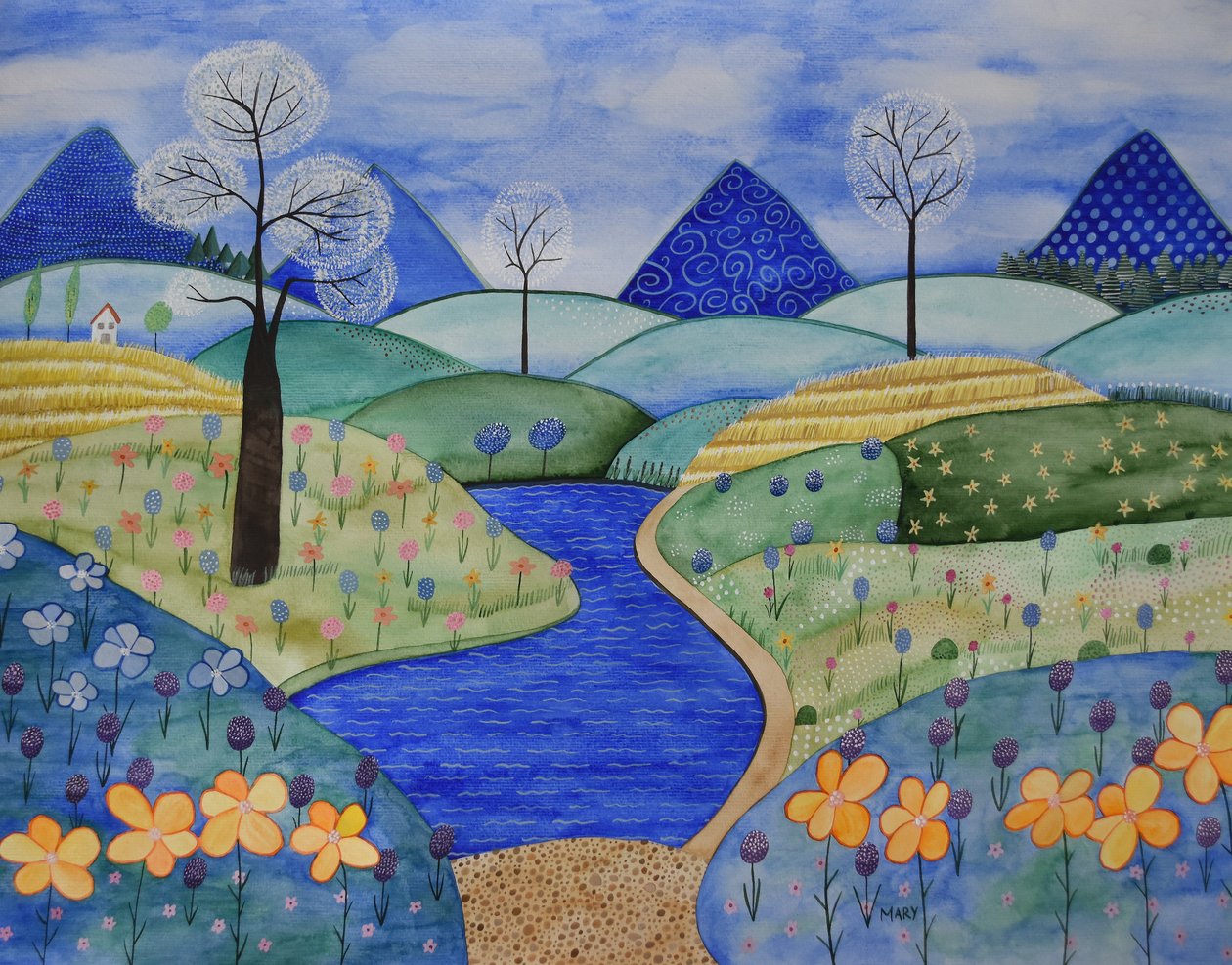 Mundo da montanha de Marys Watercolors