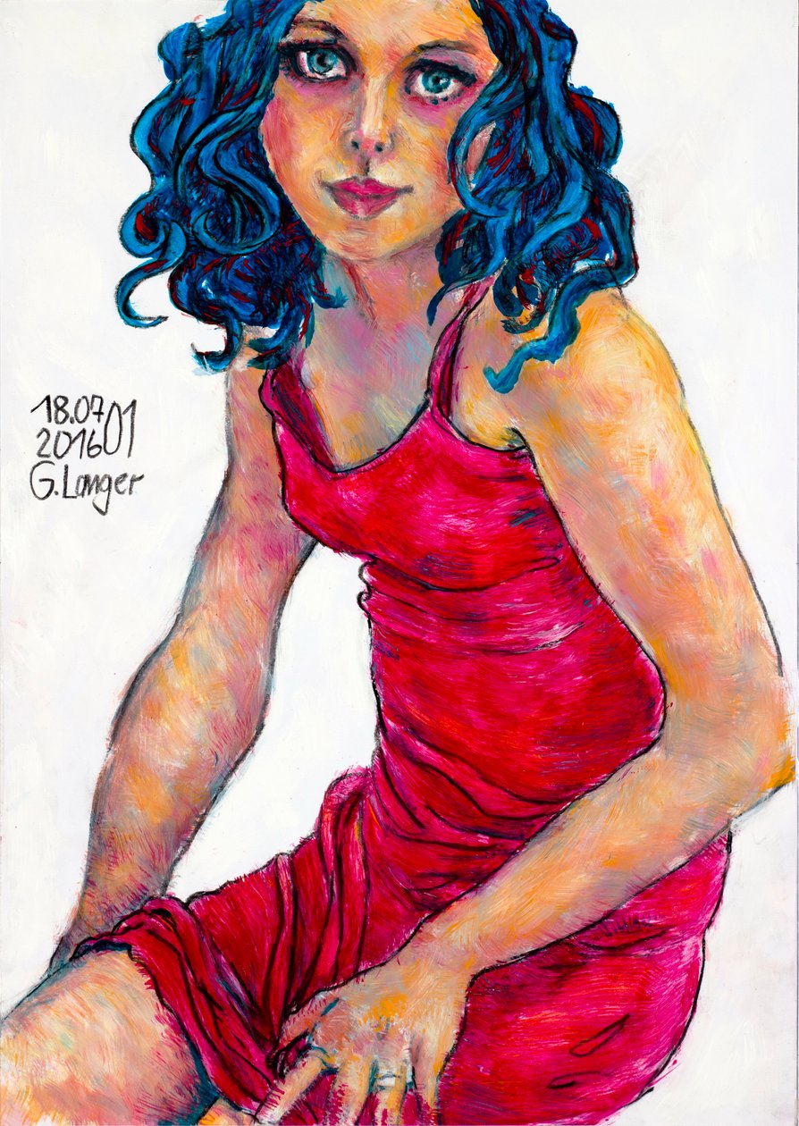 Vestido vermelho de Gunter Langer